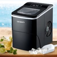 Devanti Portable 2L Ice Cube Maker - Benchtop Home Bar - Black