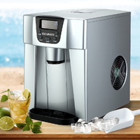 Devanti 2L Portable Ice Maker w/Water Dispenser Silver