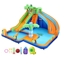 AirMyFun Inflatable Pool Double Slide Jumping Castle 465x430cm