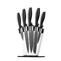 5 Star Chef 7-Piece Kitchen Knife Set Stainless Steel Sharpener Block