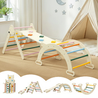 Keezi Kids Pikler Triangle Climbing Frame with Slide & Arch