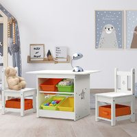 Keezi 3-Piece Kids Table and Chairs Set with Storage Box