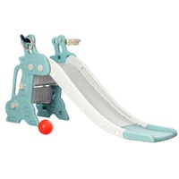 Keezi Kids Slide Set Deer with Basketball Hoop 140cm Blue