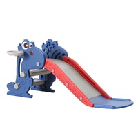 Keezi Kids Slide Set Dragon with Basketball Hoop 90cm Blue