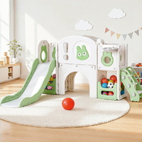 Keezi Kids Slide Swing Set Insect with Ball Hoop & Rings Green