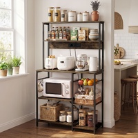 Artiss 5-Tier Kitchen Rack 90x153cm 2 Power Outlets
