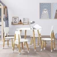 Keezi 5pcs Kids Activity Table & Chairs Set White