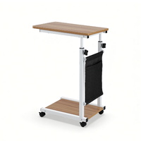 Artiss 48cm Height Adjustable Mobile Laptop Desk Oak