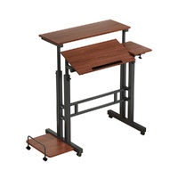 Artiss Height Adjustable Laptop Desk 80cm Dark Wood