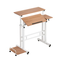 Artiss Height Adjustable Laptop Desk 80cm Light Wood