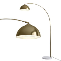 Artiss Modern Arched Floor Lamp Gold Brass Marble Base