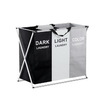 Artiss Large Foldable Laundry Basket Hamper 3 Sections Storage