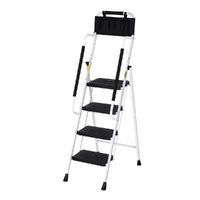 Giantz 4 Step Folding Steel Ladder Tool Bag Handrails