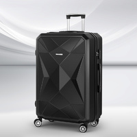 Wanderlite 28-inch ABS Hard Shell Luggage with TSA Lock - Black