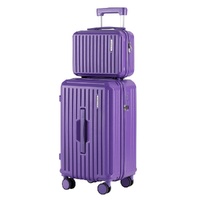 Wanderlite 2-Piece Trunk Suitcase 12-20 Inch TSA Purple