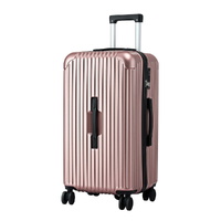 Wanderlite 28" Trunk Luggage Suitcase 5 Wheels Type-C Port TSA Rose Gold