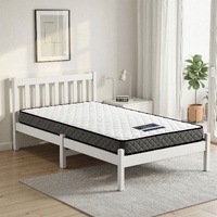 Giselle Single 16cm Mattress & Artiss Solid Pine Bed Frame White