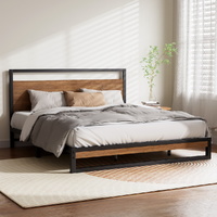 Artiss DANE King Size Metal Bed Frame Black