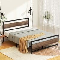 Artiss DREW Queen Bed Frame Metal Base Black