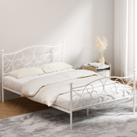 Artiss GROA Double Metal Bed Frame White