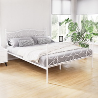 Artiss GROA Queen Metal Bed Frame White