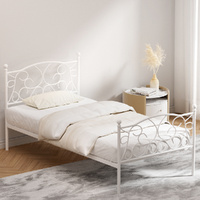 Artiss GROA Single Metal Bed Frame White