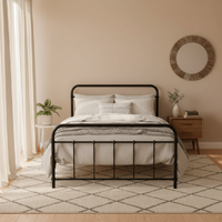 Artiss LEO Metal Bed Frame King Single Black