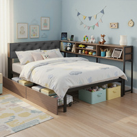 Artiss King Single Metal Bed Frame 2 Drawers Charging Station
