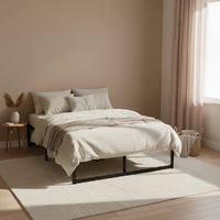 Artiss TINO Double Metal Bed Frame Black