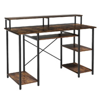 Artiss 120cm Computer Desk Laptop Stand Open Shelf Brown