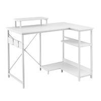 Artiss 100cm L-Shape Computer Desk Open Shelves White
