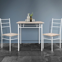 Artiss 3 Piece Dining Table and Chairs Set Oak