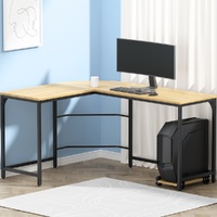 Artiss L-Shape Computer Desk with CPU Stand 147cm Oak