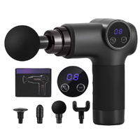 Everfit Massage Gun 8 Speed 4 Heads Black Muscle Massager