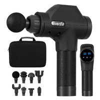 Everfit Massage Gun 30 Speed 8 Heads Muscle Massager Black