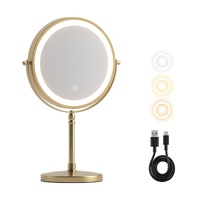 Embellir Makeup Mirror 10X Magnifying LED Double Sided Gold