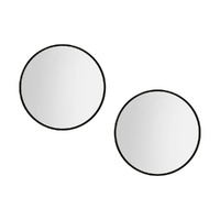 Embellir 50cm Round Black Framed Wall Mirrors x2