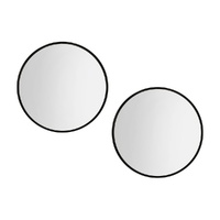 Embellir 60cm Round Black Framed Wall Mirrors x2