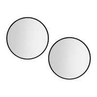 Embellir 70cm Round Black Framed Wall Mirrors x2