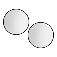 Embellir 80cm Round Black Framed Wall Mirrors x2