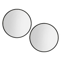 Embellir 2x Round Black Wall Makeup Mirror 90cm Framed