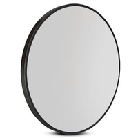 Embellir Round Wall Makeup Mirror 90cm Black Framed Bathroom