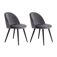 Artiss Dining Chairs Set of 2 Velvet Dark Grey