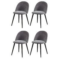 Artiss Dining Chairs Set of 4 Velvet Dark Grey
