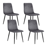 Artiss Dining Chairs Set of 4 Velvet Grey