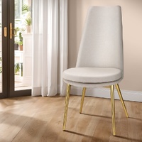 Artiss Dining Chairs Set of 2 Linen Fabric High Back Beige