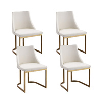 Artiss Dining Chairs Set of 4 Linen Fabric Beige