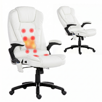 Artiss 8 Point Massage Office Chair Heated Recliner White PU