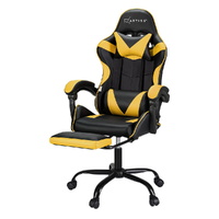 Artiss 2 Point Massage Gaming Office Chair with Footrest Yellow