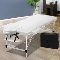 Zenses 75cm Portable Folding Aluminium Massage Table White